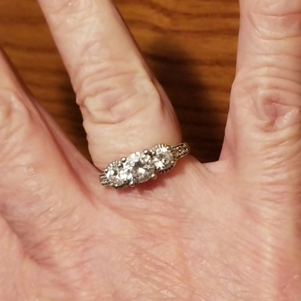 Xavier Sterling Silver And Simulated Diamond Ring - image 4